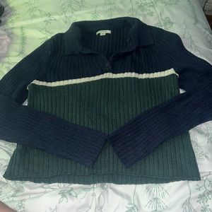 collared half button long sleeve